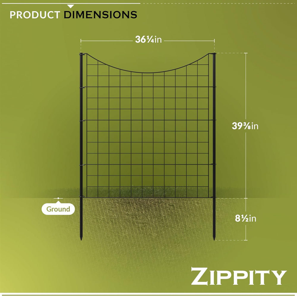 Zippity 39in H Black Metal Fence, DIY Fence Kit