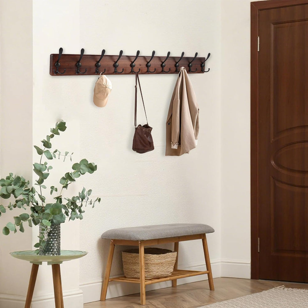 Kuhome 38.6'' Large Coat Rack Wall Mount Coat Hooks Coat Hanger with ...