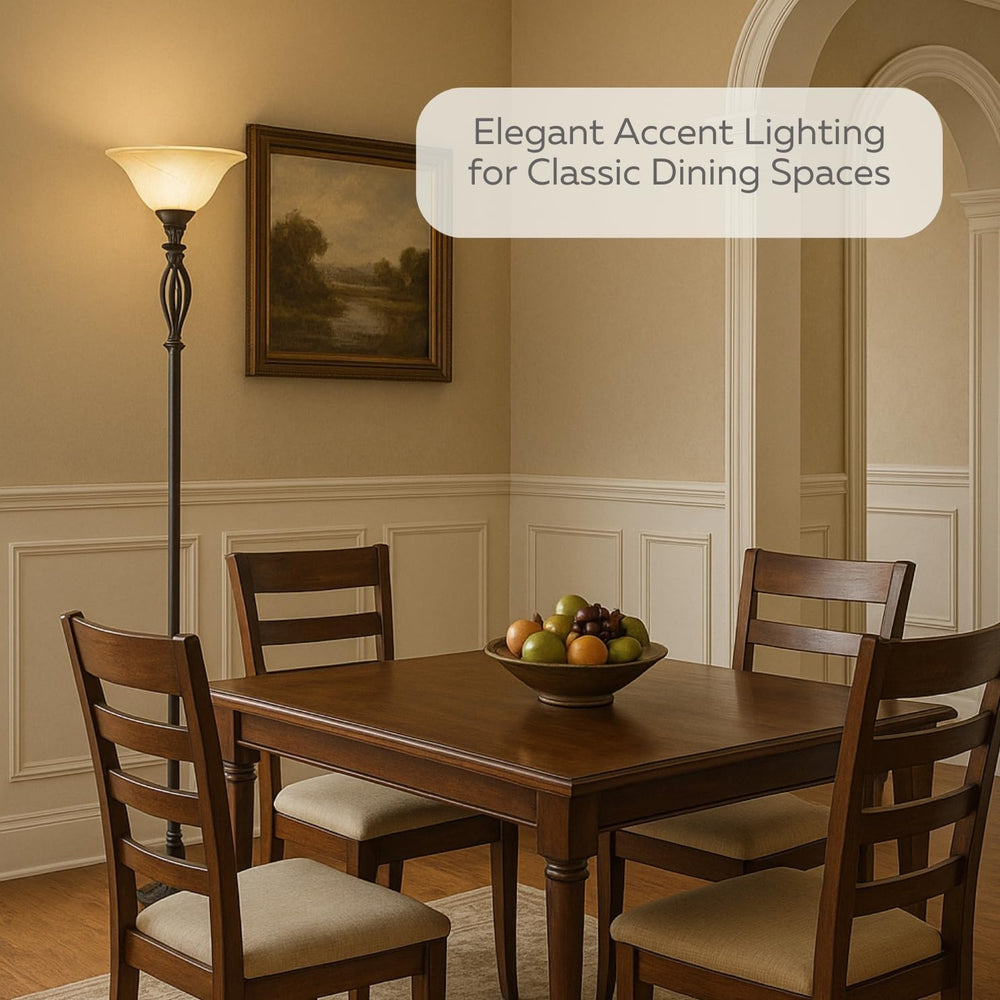 LIGHTACCENTS Torchiere Floor Lamp, 72" Bronze Standing Lamp