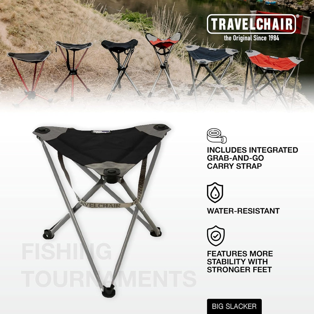 Travel Chair Big Slacker Stool, Portable Tripod Chair for Outdoor Adventures,...
