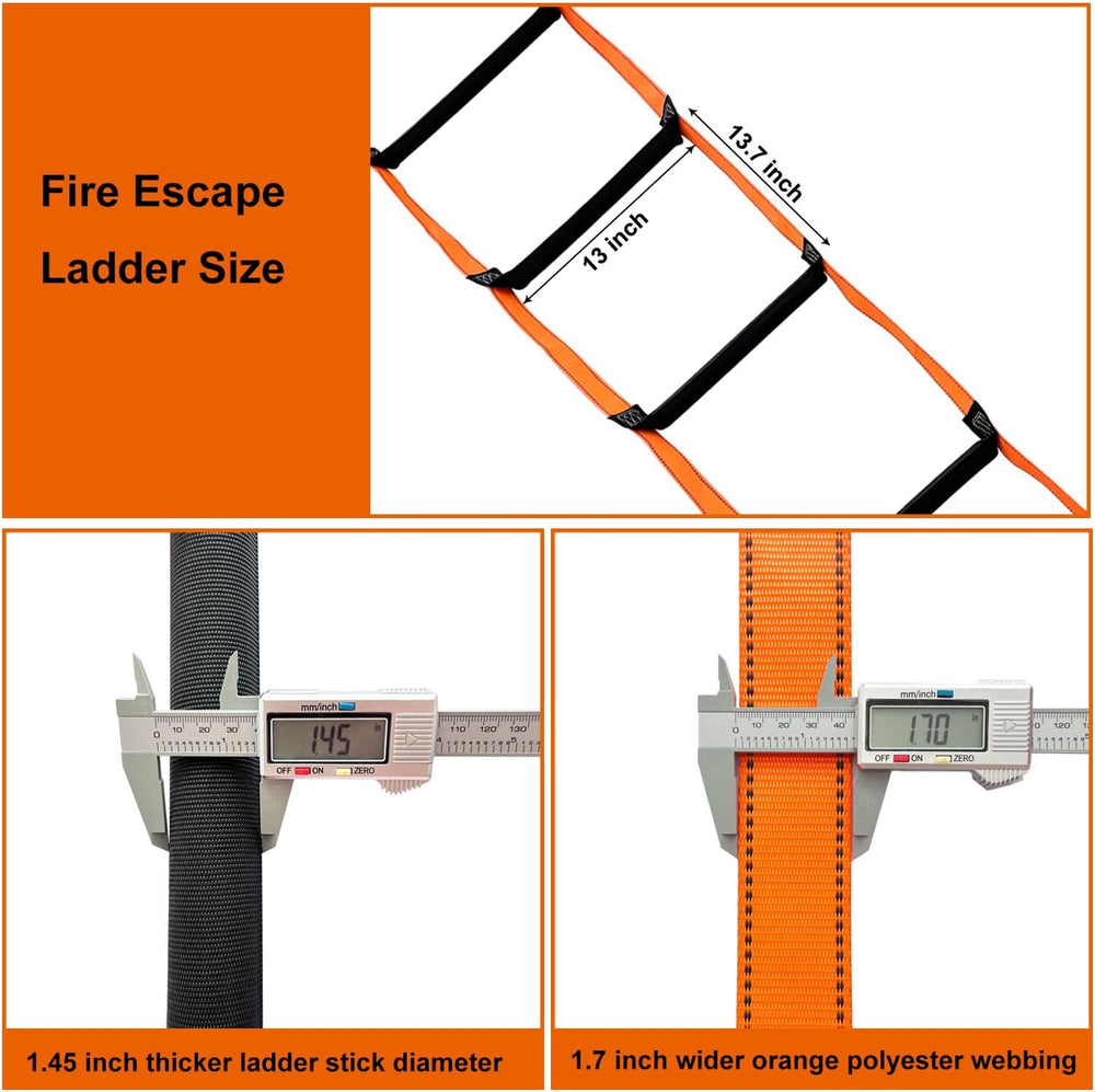 Fire Escape Ladder 3 Story, 26.2 Feet Emergency Ladder Rope Ladder