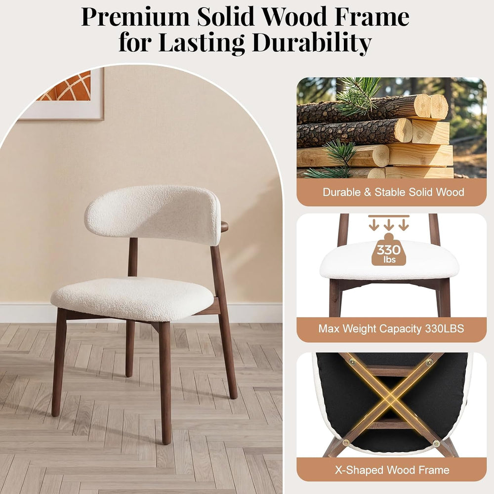 Dining Chairs Set of 2, Mid Century Modern Solid Wood Dining Room Chairs with...