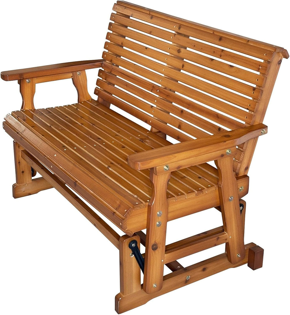 Fortune Candy Wooden Patio Glider, 4-feet, Cedar Tone PU
