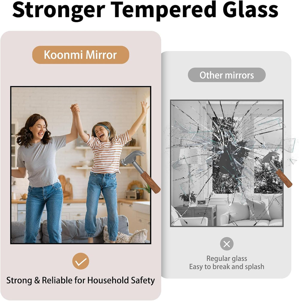 Koonmi Black Bathroom Mirror for Over Sink,Metal Framed 30"x48" Wal...