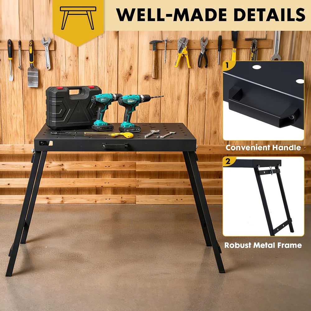 OLBRUS Welding Table Foldable Work Bench, Black