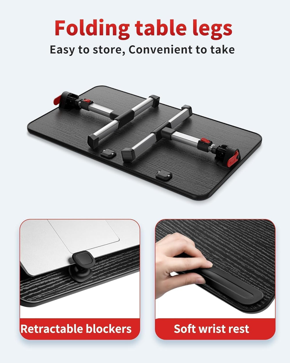 Laptop Desk Table, SAIJI Adjustable Laptop Stand, Portable Lap Desks