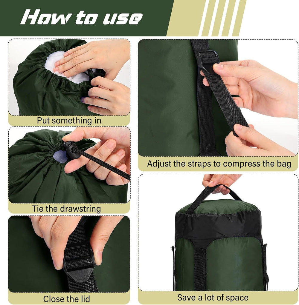 5 Pcs Compression Sacks for Backpacking 20l