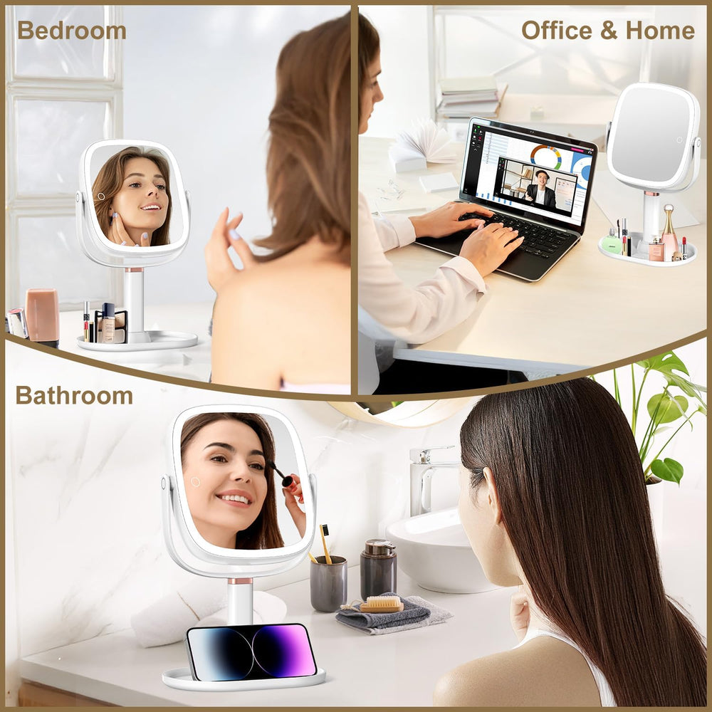 Mocado Makeup Mirror with Lights, 1X/20X Magnifying Mirror with Light