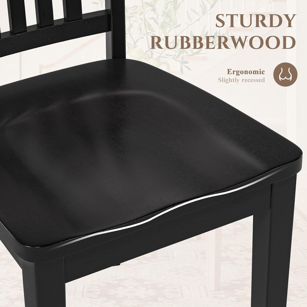 COLAMY Wooden Dining Chairs Set of 6, Solid Rubberwood Kitchen & Dining R...