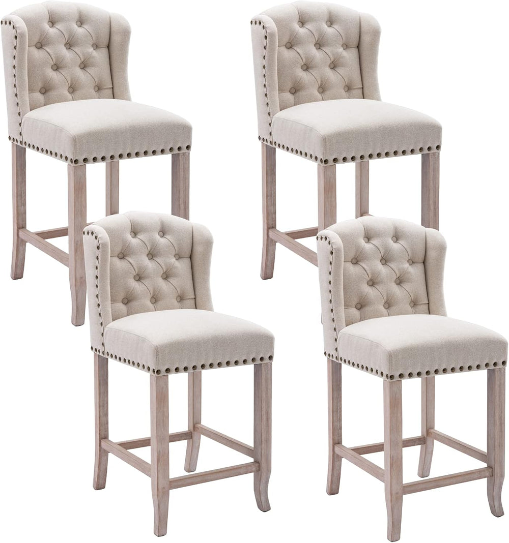 HEAH-YO Modern Counter Stools Set of 4, 26 Inches Counter Height Bar Stools w...