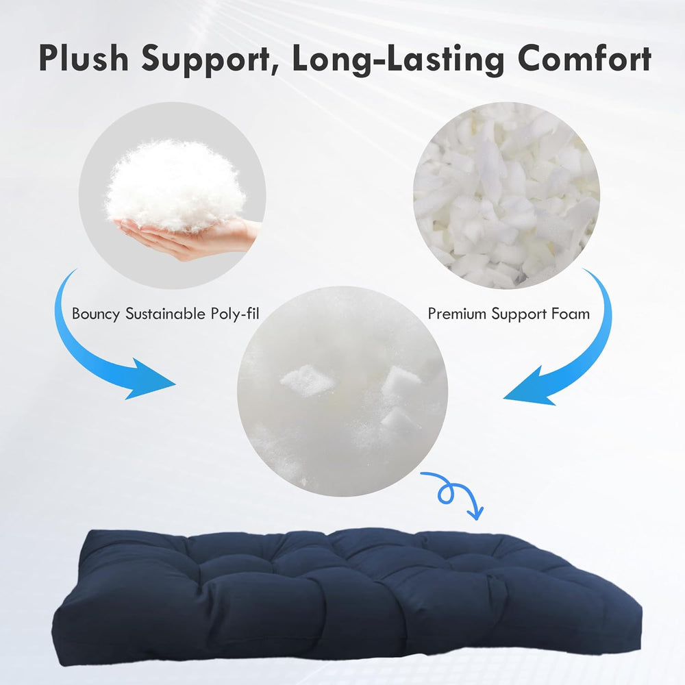 Outdoor Wicker Chair Cushions Set of 3, Waterproof Wicker Cushion for Patio F...