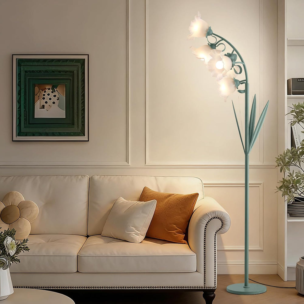 5-Light Flower Floor Lamp, 3-Color Floral Standing Lamp for Living Room