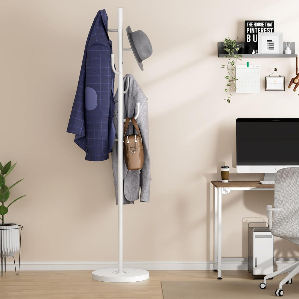 MISSLO Heavy Duty Coat Rack Freestanding 4 Adjustable Size Coat Tree with Sta...