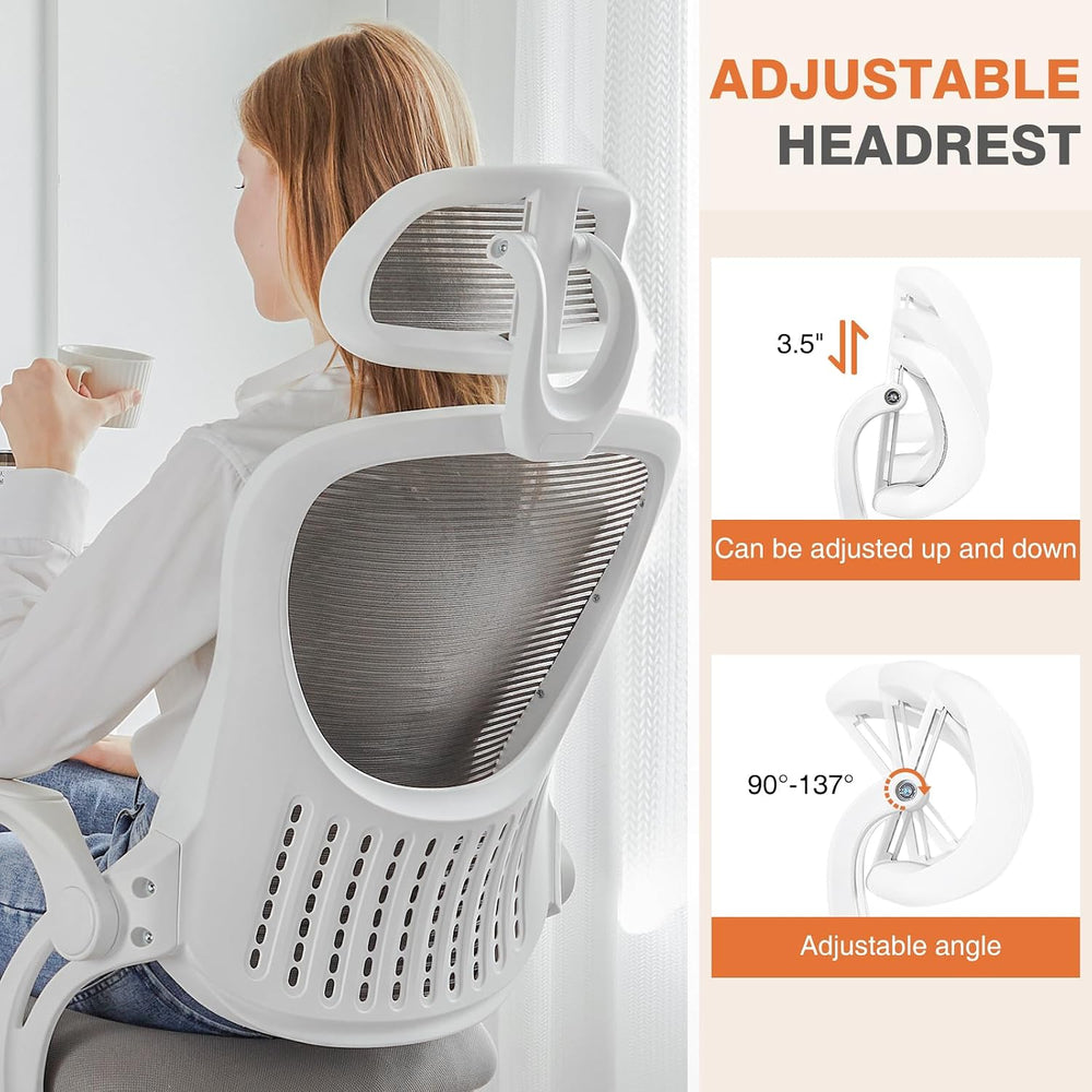 Sweetcrispy Computer Desk Chair, Mesh Office Chair with Lumbar Support