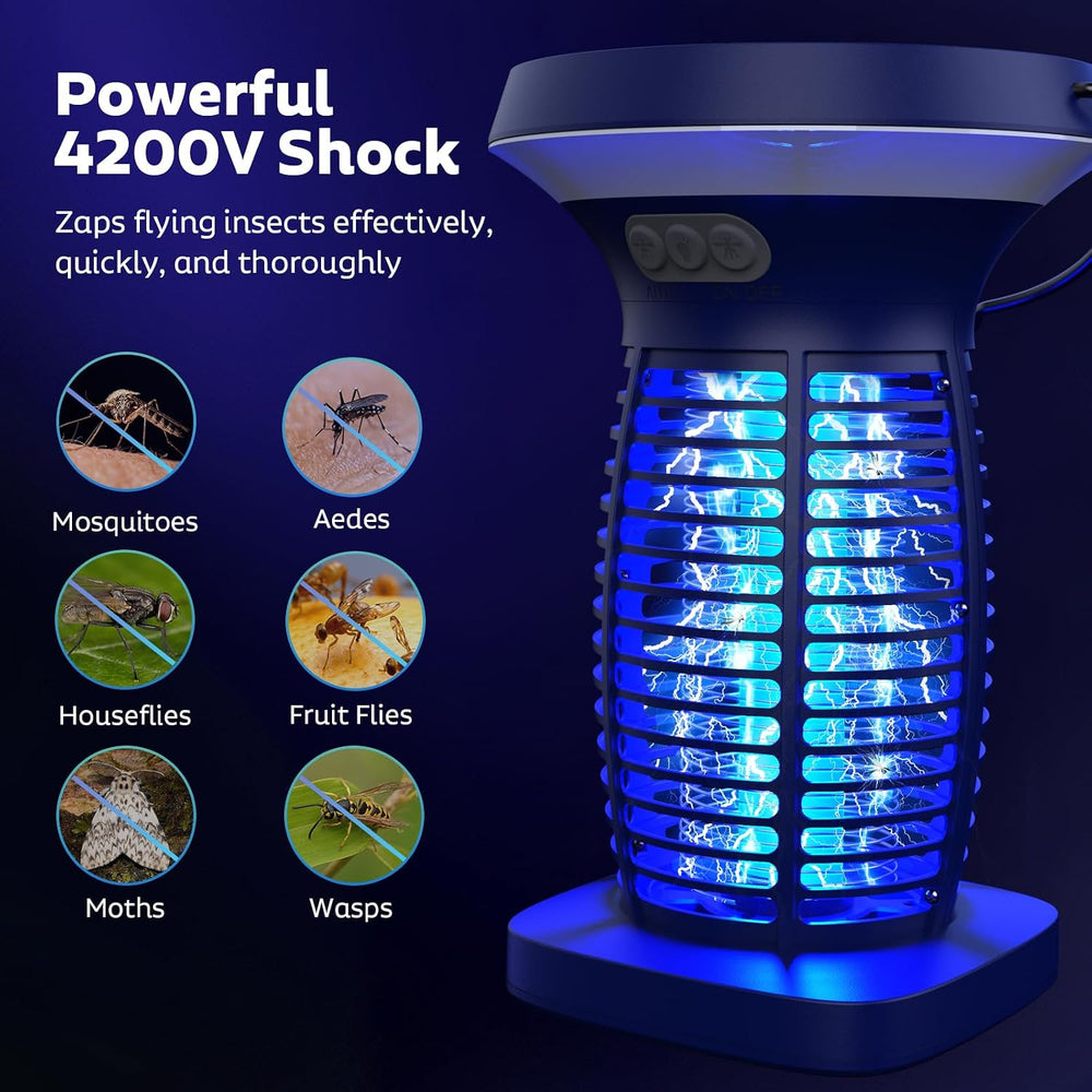 OnBeam Solar Bug Zapper Outdoor, 4200V Electric Mosquito Killer for Patio