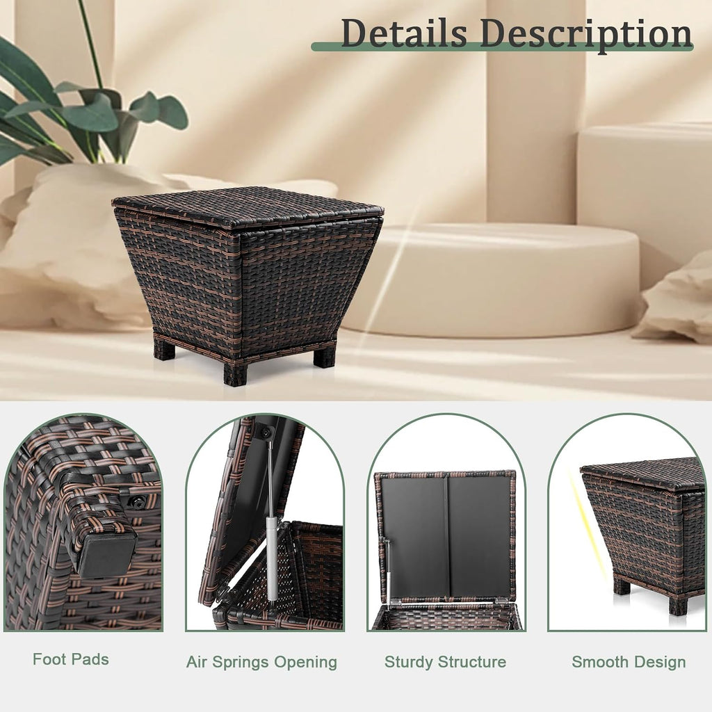vingli outdoor side table with storage, 13-gallon patio, package contents