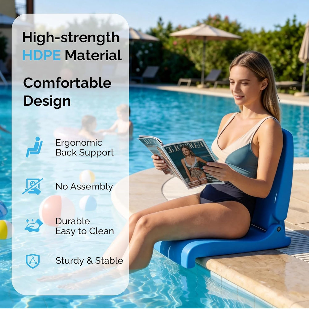 VINGLI Portable Pool Chair for Poolside, Lakeeze Swim Stool, Folding Flip Sea...