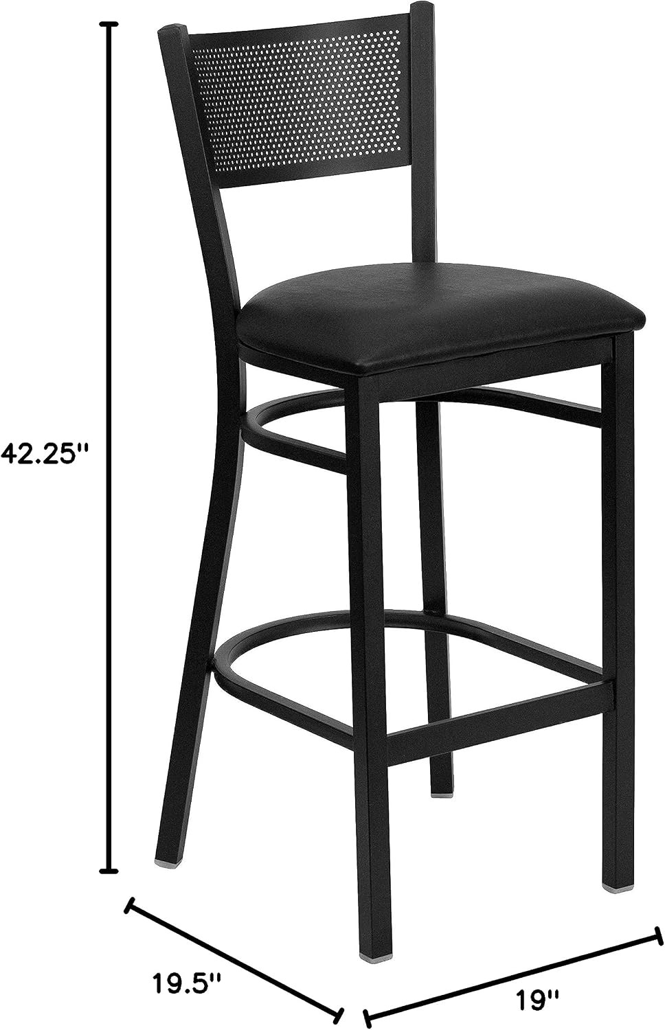 Flash Furniture Hercules Metal Restaurant Barstool, Black, 2-Pack