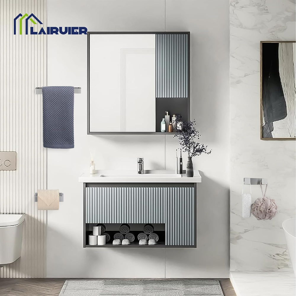 Brushed Nickel Bathroom Accessories, Toilet Paper Holder, Towel Bar & Hook