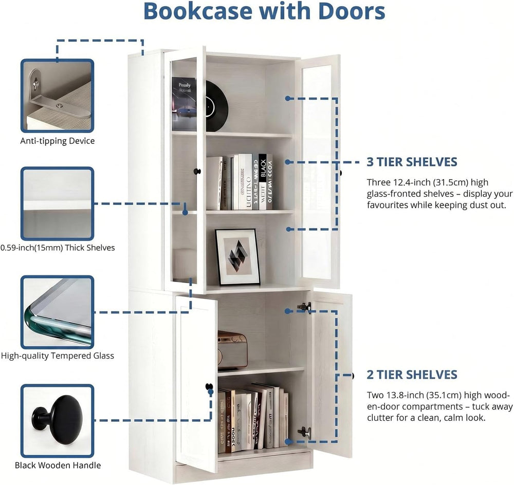 TUSY 71" H Bookcase with Storage