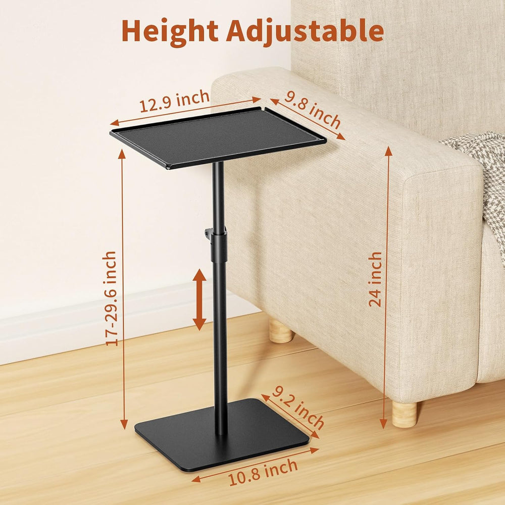 RCHYFEED Height Adjustable Side Table Metal End Table with Tray, 17-29.6 in