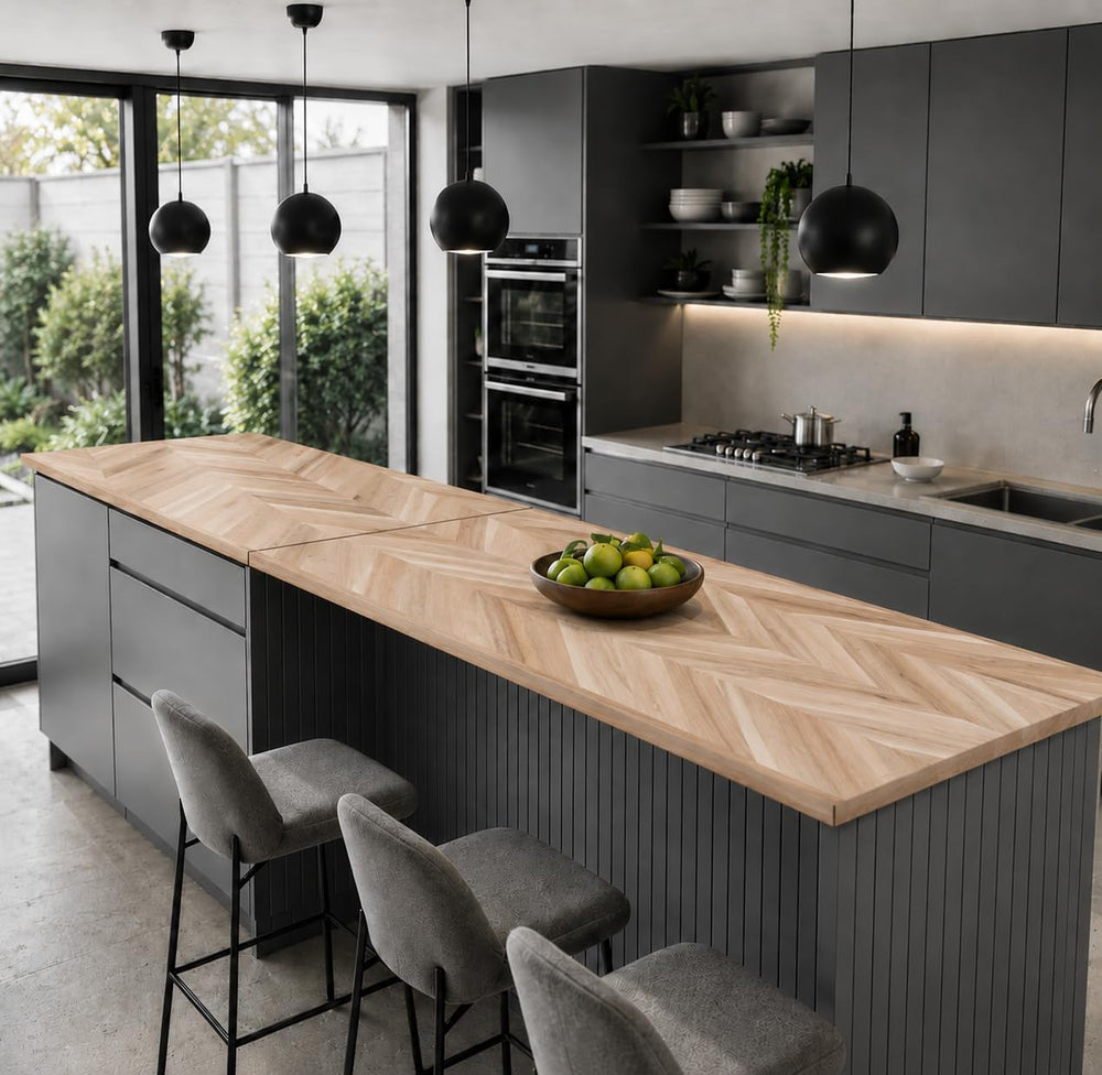 Howizz 48x25 in Solid Wood Table Top - 1in Thick Butcher Block Countertop for...