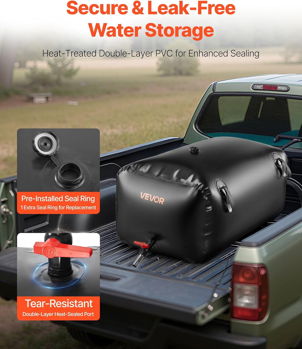 VEVOR Water Storage Bladder, 63.4 Gal Collapsible Water Storage Bag, Wear-Res...