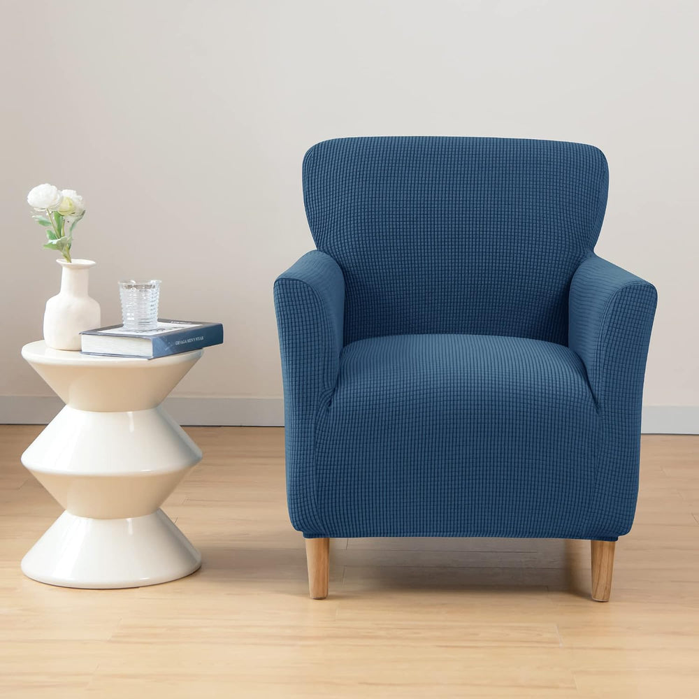 LiveGo Stretch Mid Century Modern Armchair Slipcover 1-Piece Jacquard Accent ...