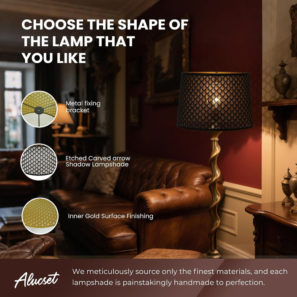 ALUCSET Drum Lampshade 14" Top x 16" Bottom x 11" High Large L...