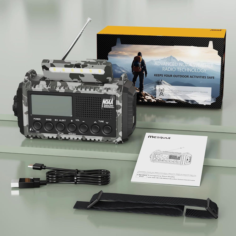 Mesqool Emergency Radio NOAA/AM/FM/SW, 12000mAh Battery Powered