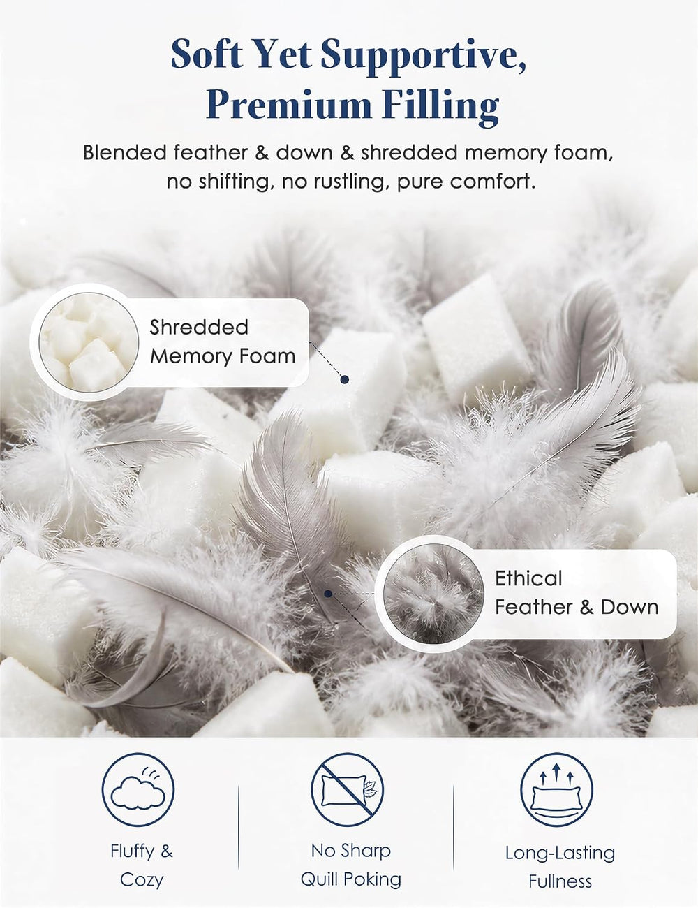 Dafinner Feather Down Throw Pillow Inserts 18x18 Inch Set of 2
