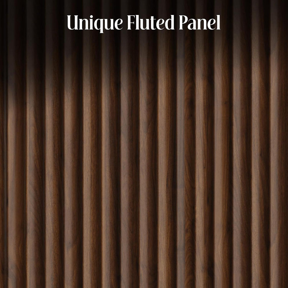 Fluted Buffet Cabinet with Storage Sideboard with 2 Doors& Adjustable Shelf
