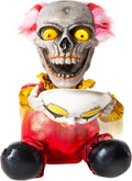 Halloween Animatronic Face Ripping Clown Decorations, Sound Activated Demonic Clown Figure with Flip-Up Skull, Creepy Voice Circus Prop for Indoor Outdoor Haunted House Yard Party Table Decor