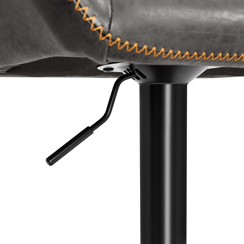 Yaheetech Bar Stools Set of 2, Adjustable Swivel PU Leather, Black