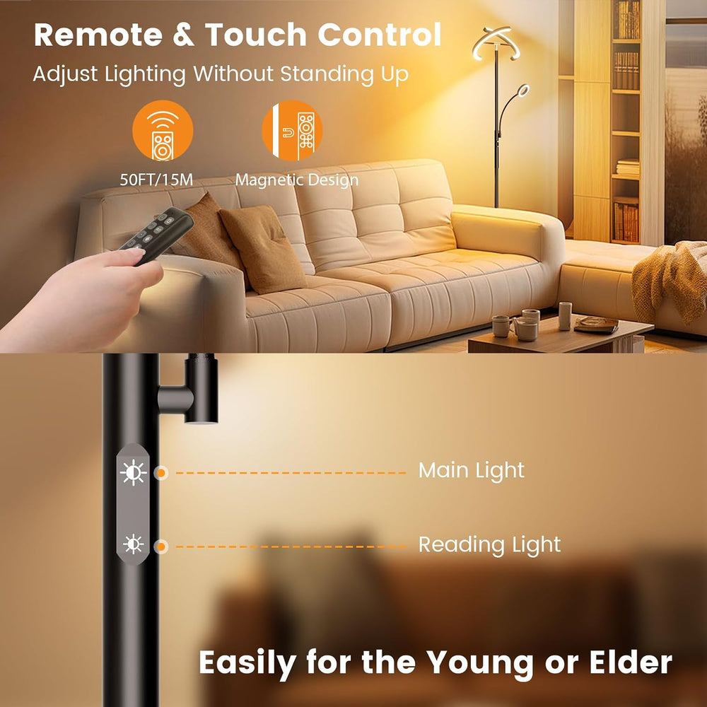 SIBRILLE LED Floor Lamp for Living Room - Modern Standing Lamp with Reading L...