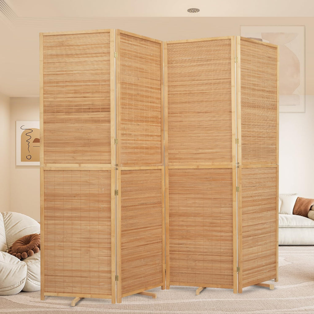Room Divider Folding Privacy Screens,Hand-Made Natural Bamboo Room Dividers
