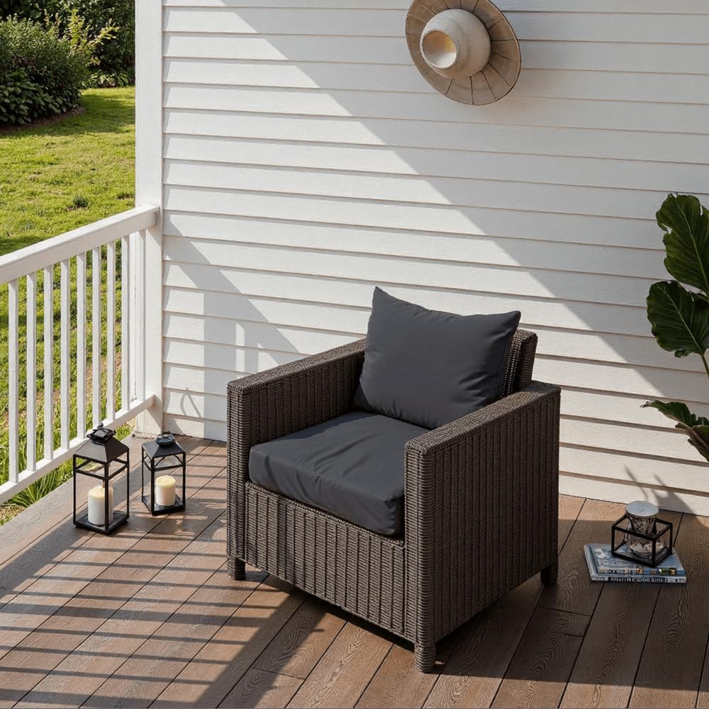 PatioGlow Outdoor Seat Cushion Set 22 x 24 x 4 Inch, Waterproof & Fade Re...