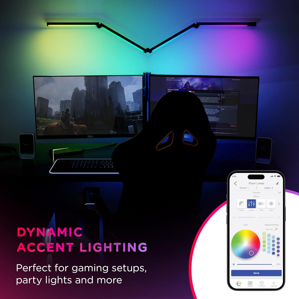 Enbrighten Vibe RGBWIC Smart Foldable Floor Lamp with Music Sync
