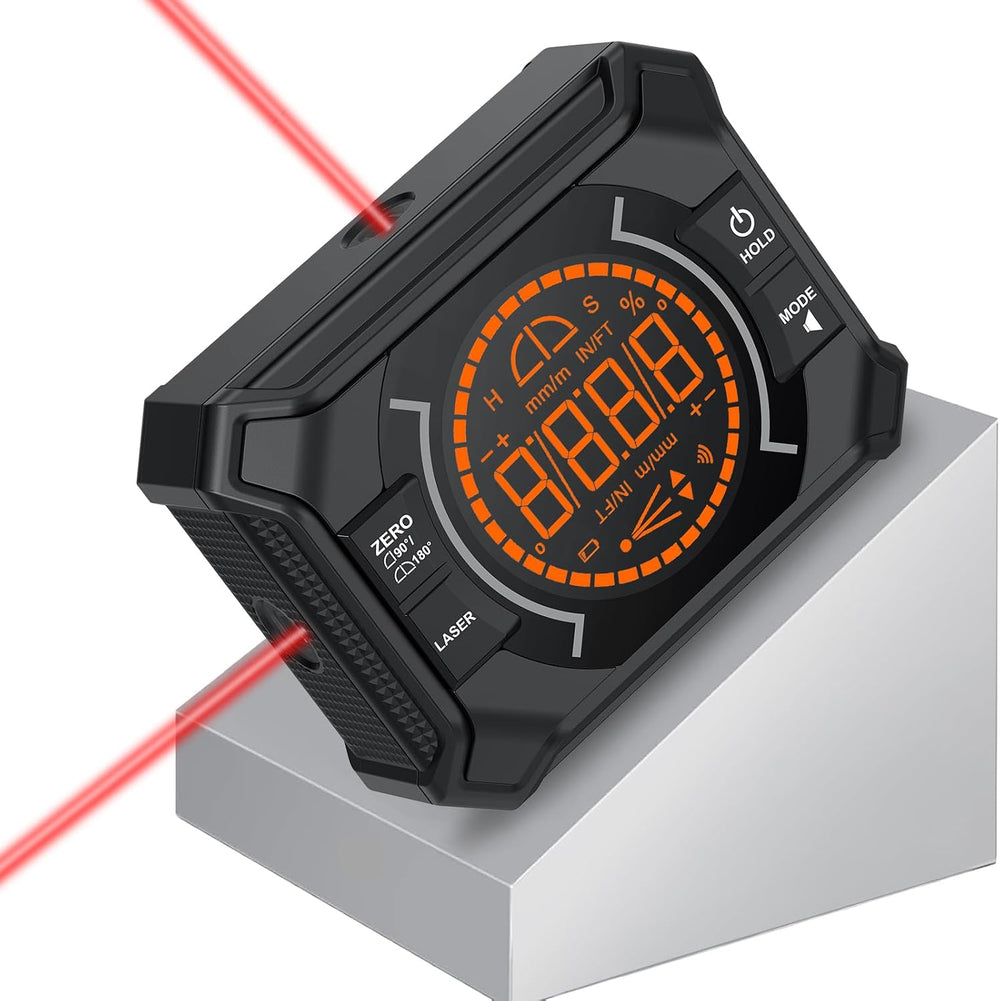 3 in 1 Rechargeable Digital Angle Finder with Laser & Magnet- Black