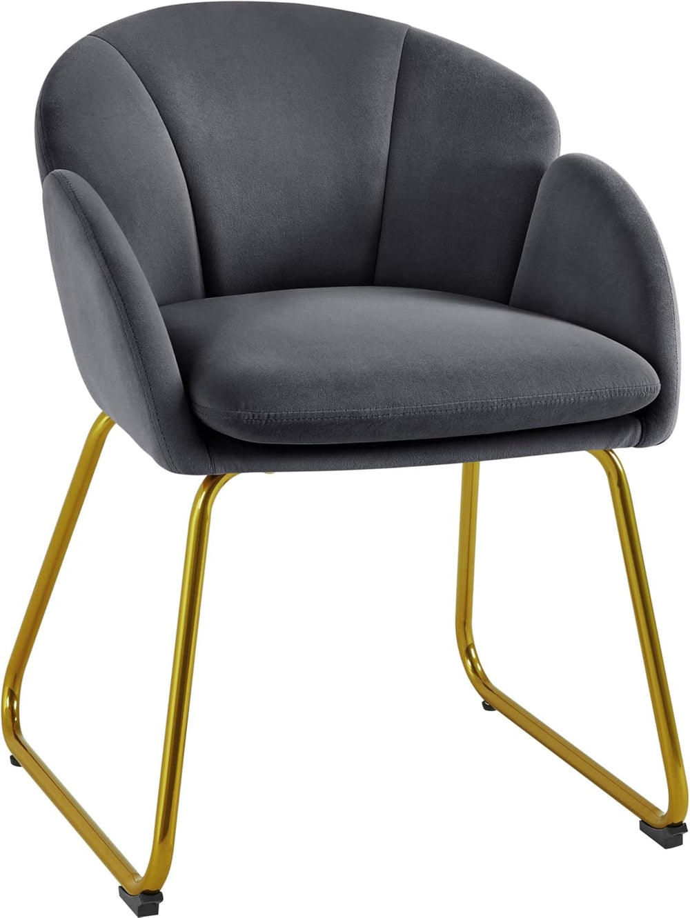 Yaheetech Velvet Living Room Chair, Flower Shaped Armchair with Golden Legs, ...