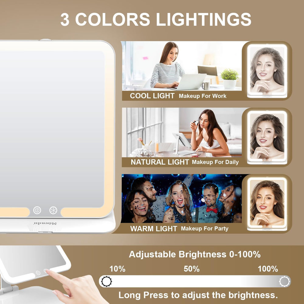 Mocado Travel Makeup Mirror with Light, Foldable Lighted Makeup Mirror