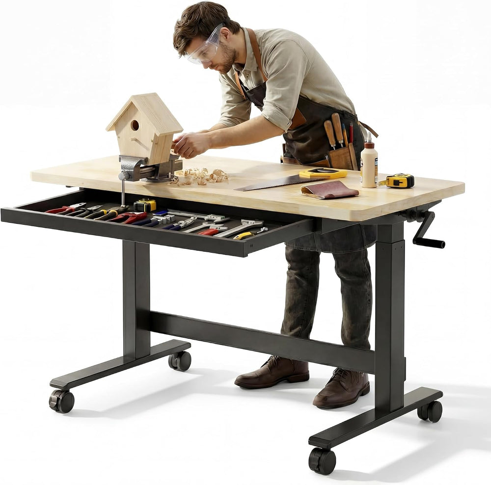 FLEXISPOT Adjustable Workbench, 47.2" x 23.6" Work Table with Hand ...