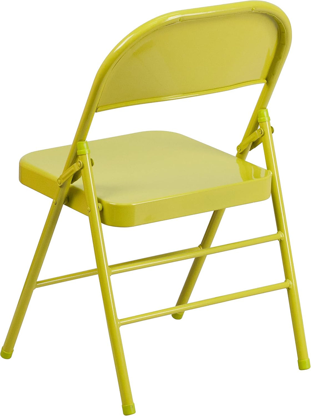 EMMA + OLIVER Triple Braced Metal Folding Chair, 2-Pack