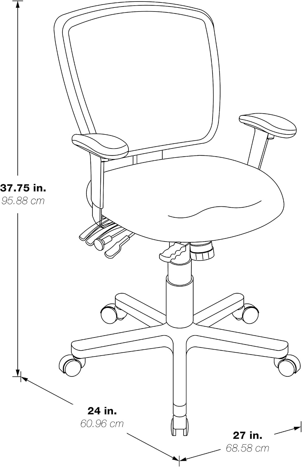 Office Star ProGrid Breathable Mesh Manager's Office Chair with Adjustabl...