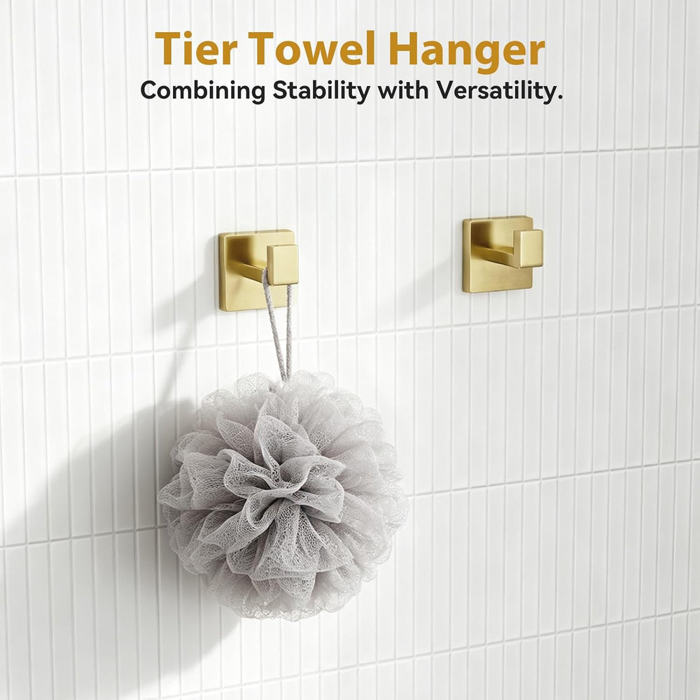 5-Pieces Brushed Gold Bathroom Accessories, 24 Inch Gold Towel Bar Set