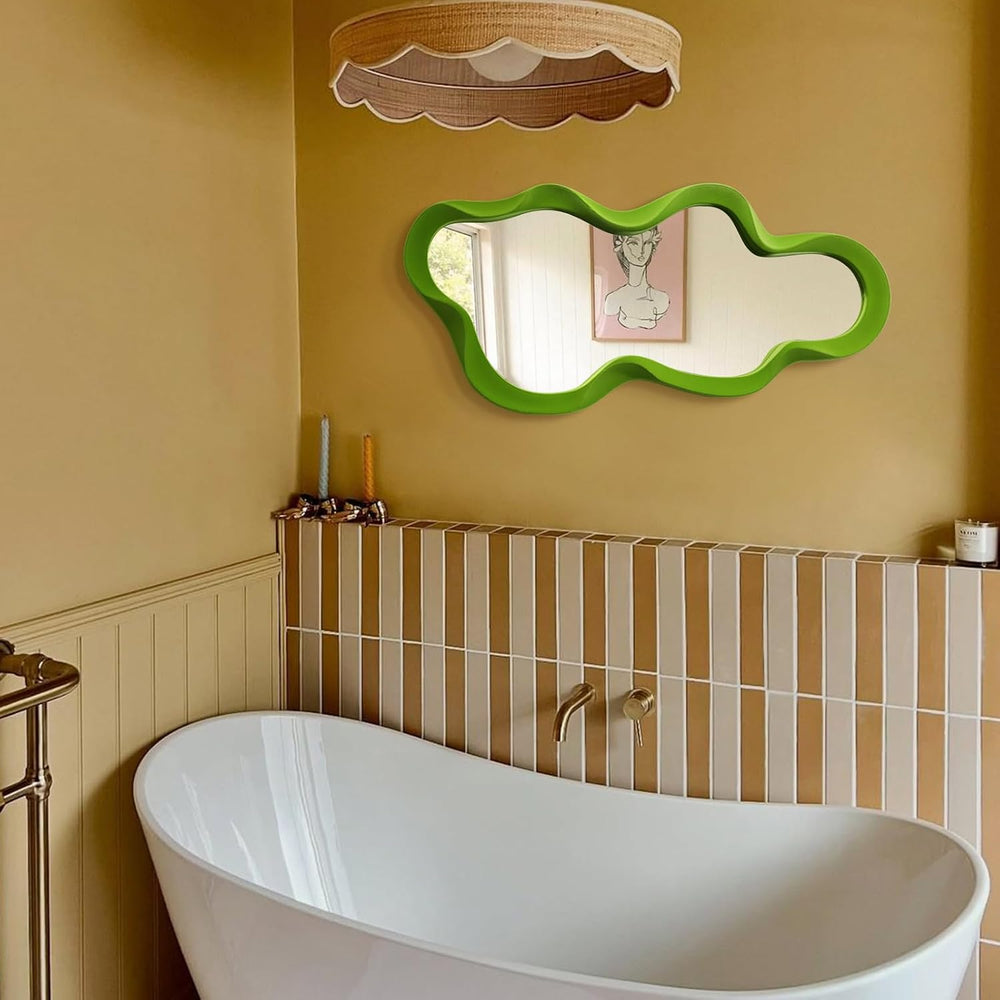 Green Wall Mirror Decor for Funky Home Decor 13.8x29.7,Lawn Green