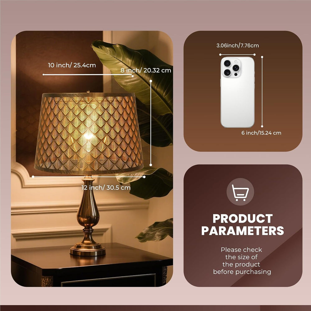 Metal Etching Arrow Lamp Shade,Drum Lampshade for Table and Floor Lamps