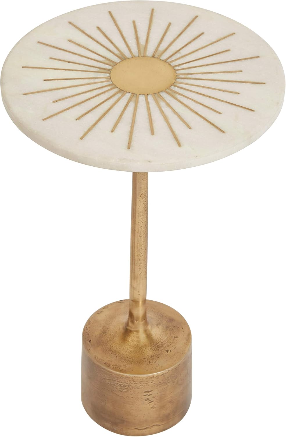 Creative Co-Op Luxe Aluminum and Marble Martini Table, Gold