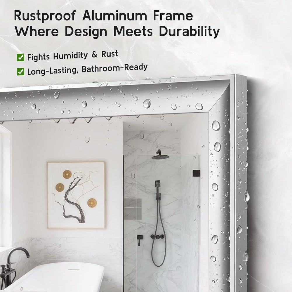 Brushed Nickel Bathroom Mirrors for Over Sink 24x36 Inch