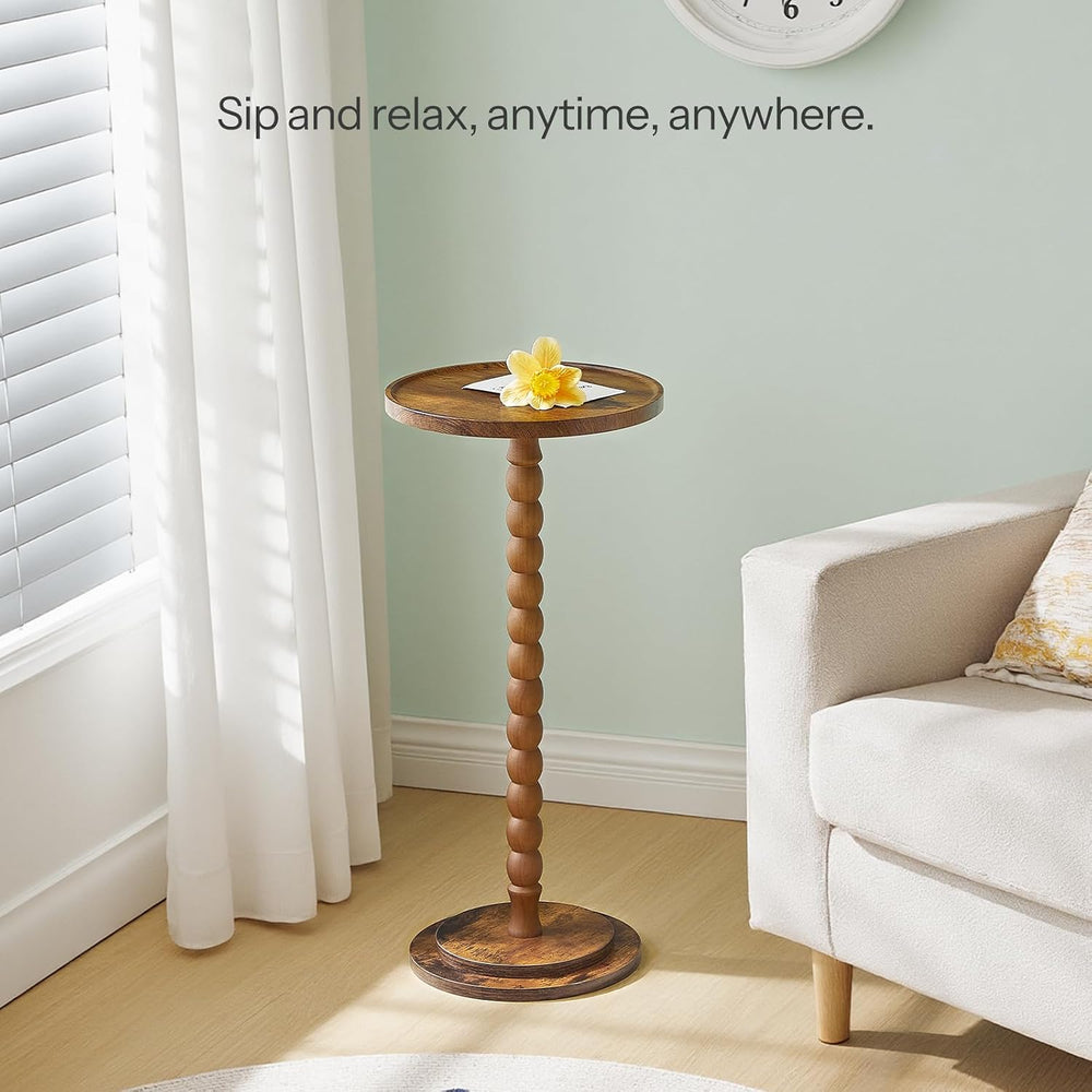 HOOBRO Small Round Side Tables, Set of 2, Drink Tables, Wooden End Tables
